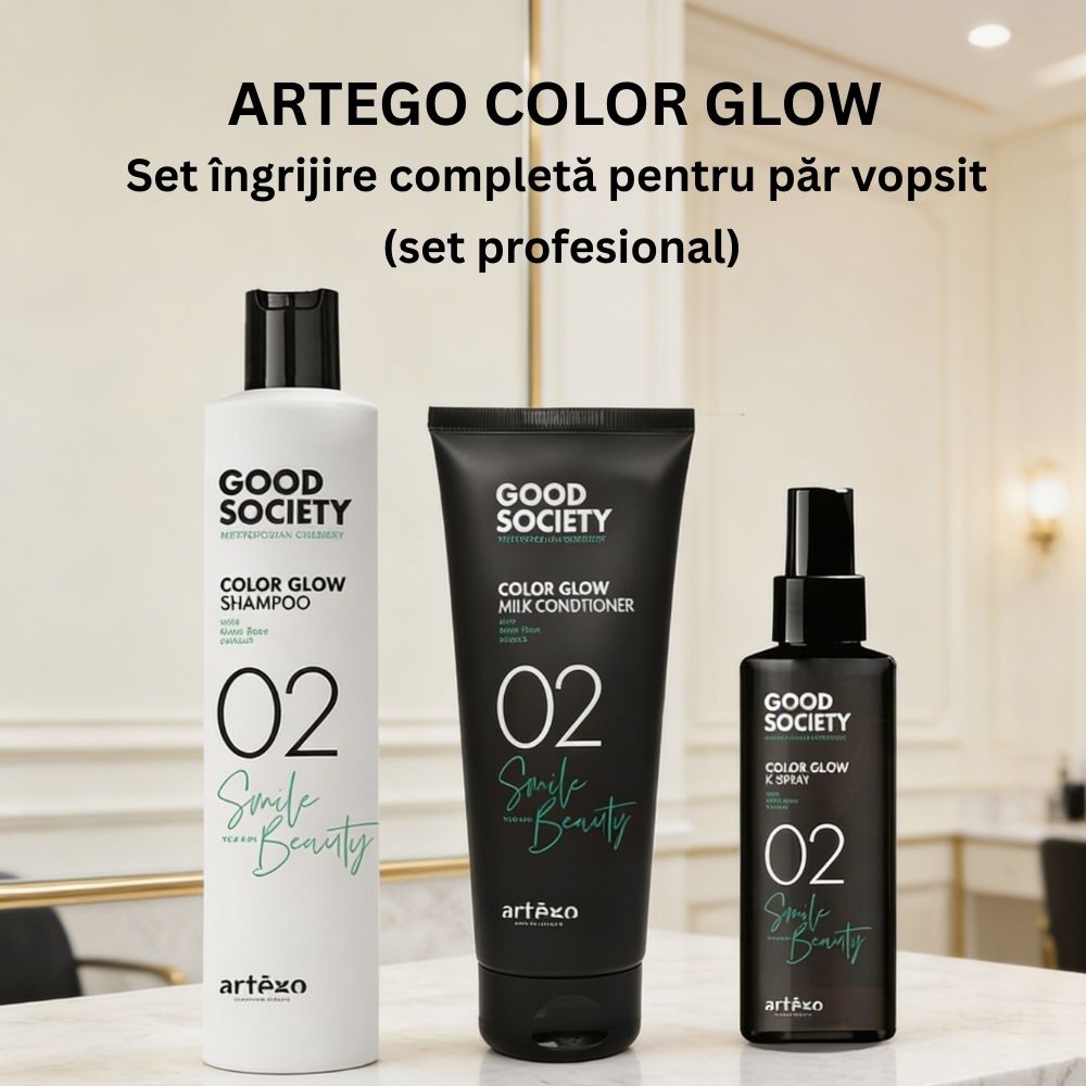 ARTEGO COLOR GLOW SET ÎNGRIJIRE COMPLETĂ PĂR VOPSIT (set profesional) - șampon 250 ml + balsam 200 ml + spray bifazic k-spray 150 ml 6 ARTEGO COLOR GLOW SET ÎNGRIJIRE COMPLETĂ PĂR VOPSIT (set profesional) - șampon 250 ml + balsam 200 ml + spray bifazic k-spray 150 ml 5