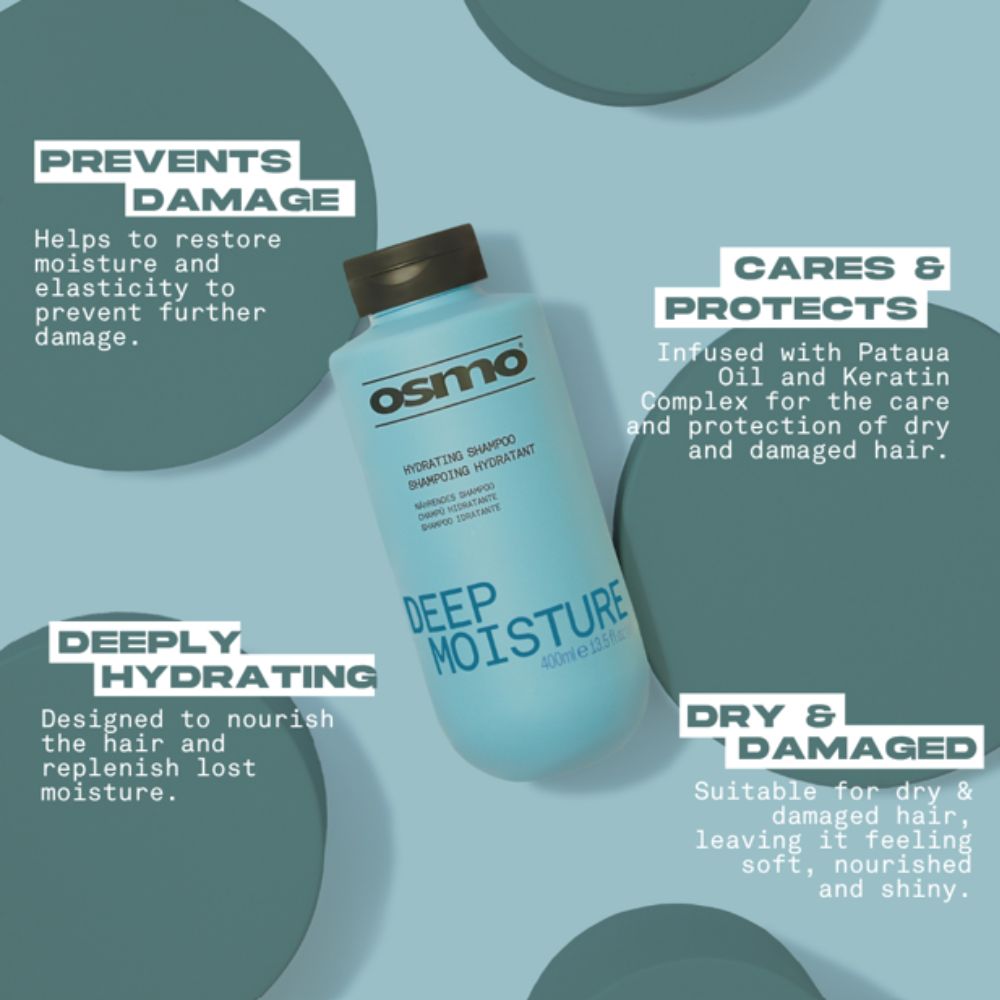 Șampon profesional de hidratare profundă a părului Deep Moisture OSMO 400 ml 3 Șampon profesional de hidratare profundă a părului Deep Moisture OSMO 400 ml - imagine 3